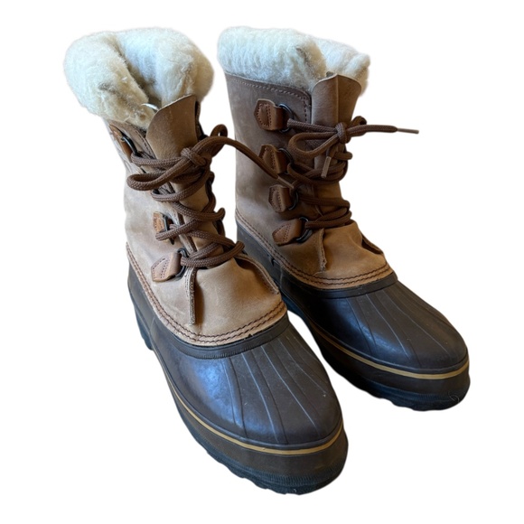 SOREL CARIBOU BOOT WINTER PROOF LACE UP LEATHER UPPER WATERPROOF WOMEN 9 - Picture 3 of 12